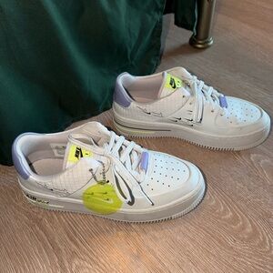 Nike Air White and Lavender Sneakers